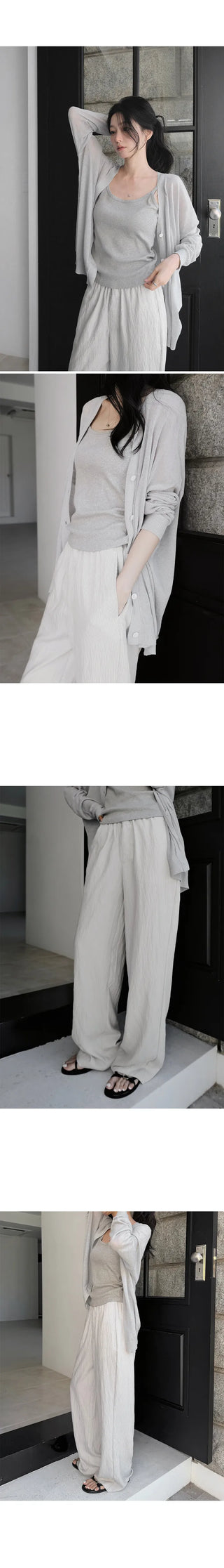 [2 colors] Cool Than Stripe Banding Pants