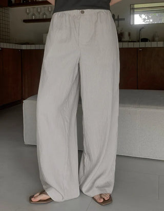 [2 colors] Cool Than Stripe Banding Pants