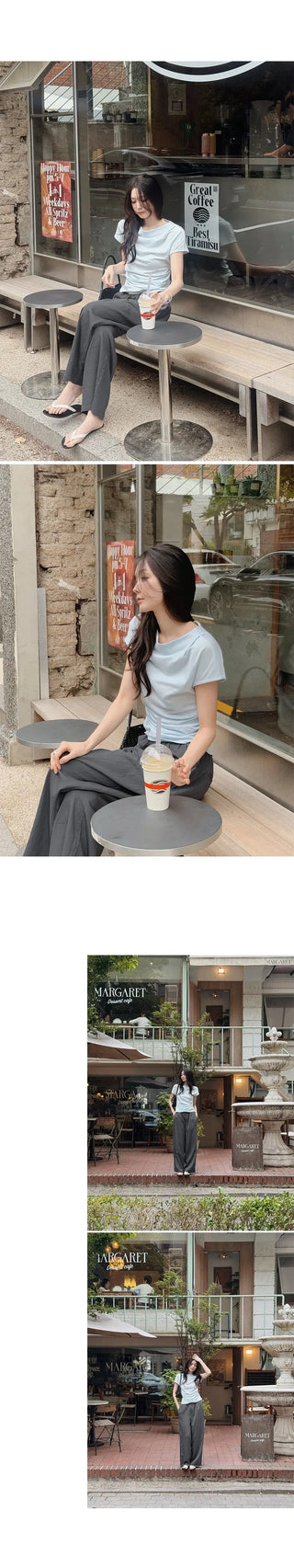 [2 colors] Cool Than Stripe Banding Pants