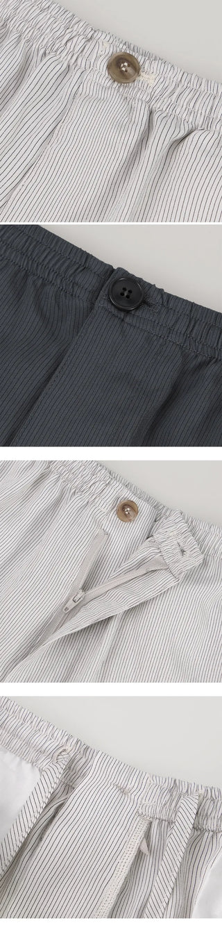 [2 colors] Cool Than Stripe Banding Pants