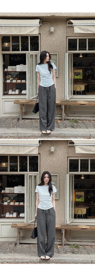 [2 colors] Cool Than Stripe Banding Pants
