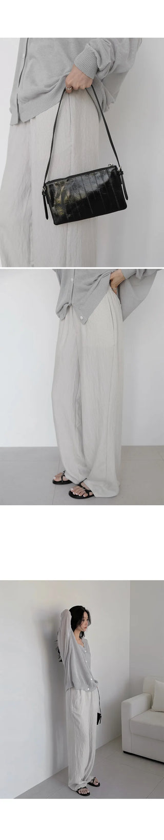 [2 colors] Cool Than Stripe Banding Pants