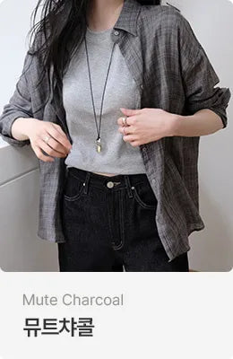[3 colors] Brushed Summer Tencel Check Shirt