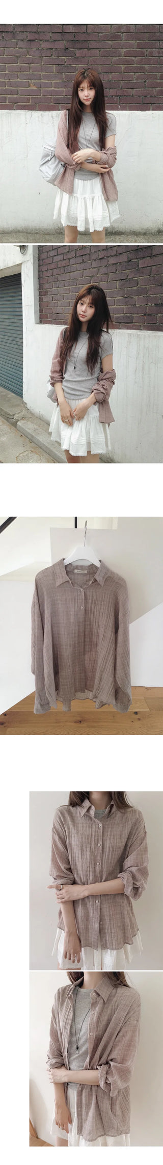 [3 colors] Brushed Summer Tencel Check Shirt