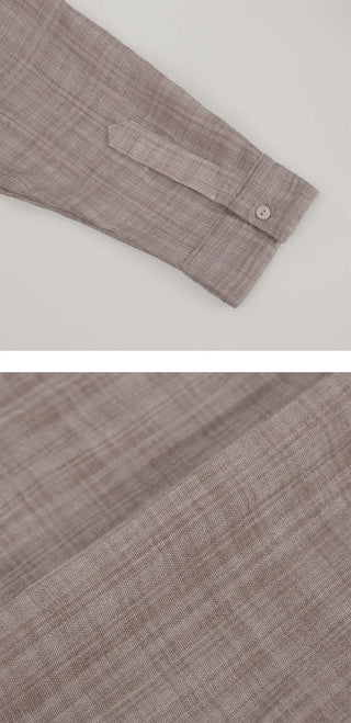 [3 colors] Brushed Summer Tencel Check Shirt