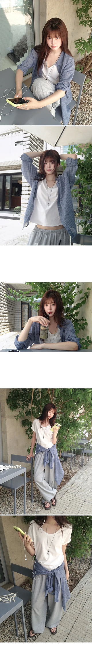 [3 colors] Brushed Summer Tencel Check Shirt