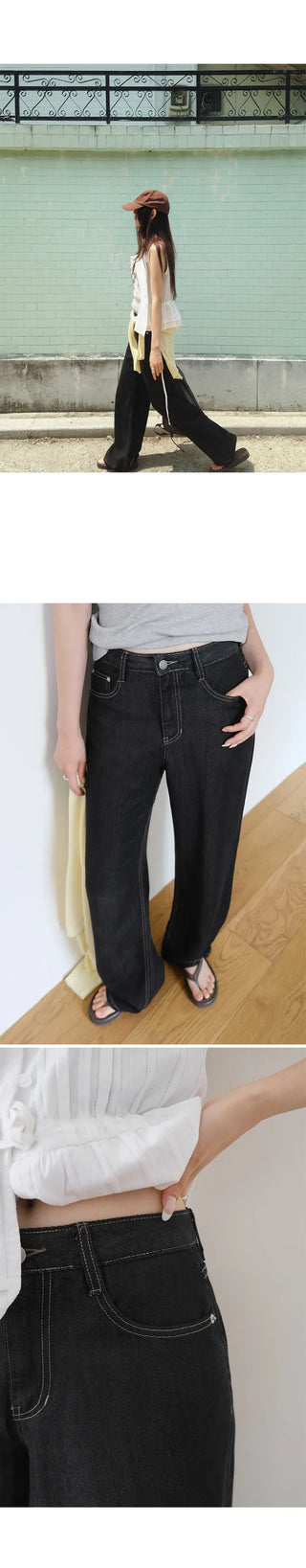 Slow & Susie Flow Fit Stain-Resistant Raw Denim Pants