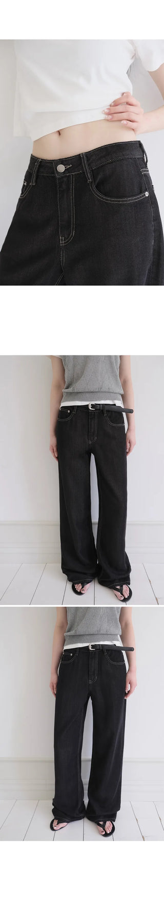 Slow & Susie Flow Fit Stain-Resistant Raw Denim Pants