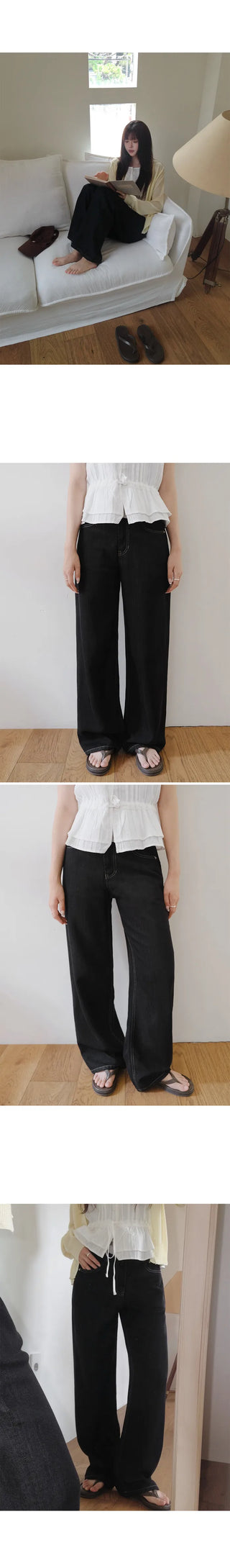 Slow & Susie Flow Fit Stain-Resistant Raw Denim Pants