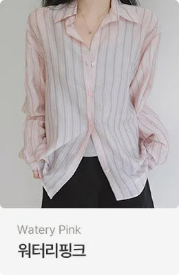 [3 colors] Watery Tencel Stripe Soft Shirt