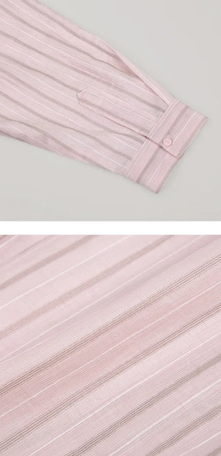 [3 colors] Watery Tencel Stripe Soft Shirt