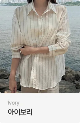 [3 colors] Watery Tencel Stripe Soft Shirt