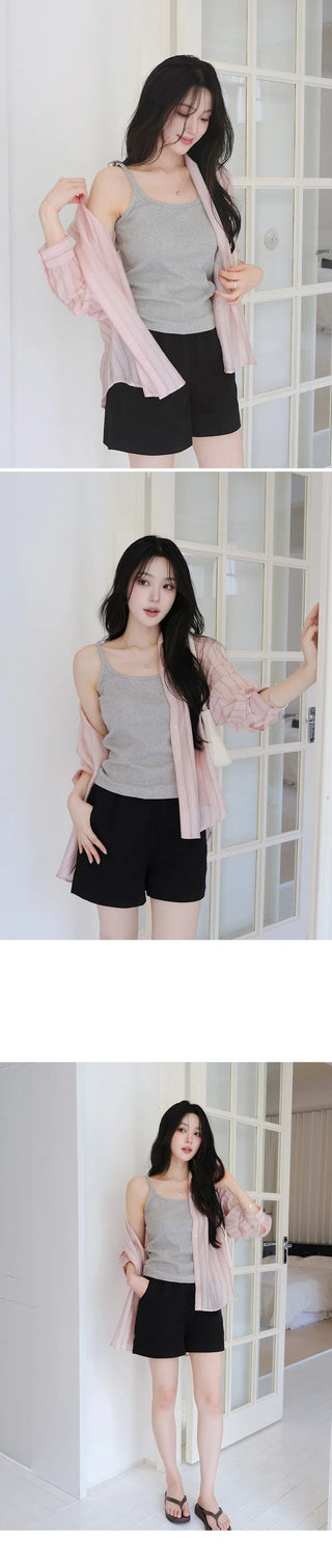 [3 colors] Watery Tencel Stripe Soft Shirt