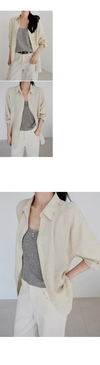 [4 colors] Organica Soft Grain Linen Shirt