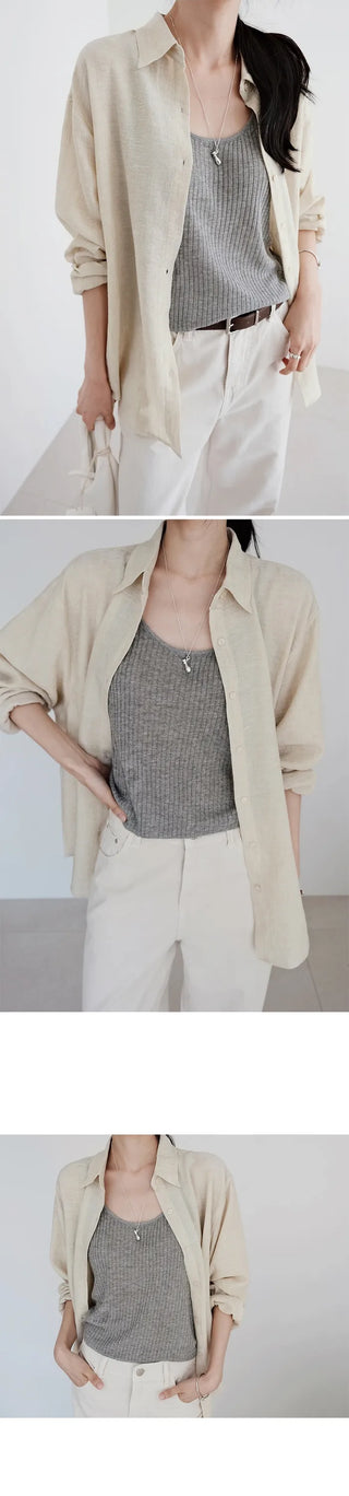 [4 colors] Organica Soft Grain Linen Shirt