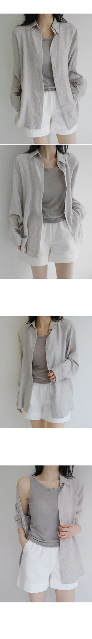 [4 colors] Organica Soft Grain Linen Shirt