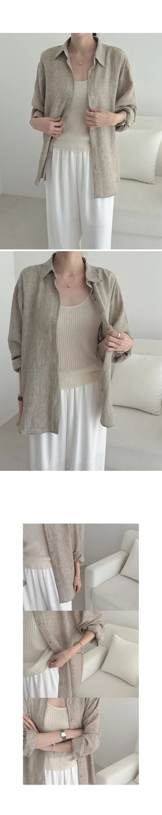 [4 colors] Organica Soft Grain Linen Shirt