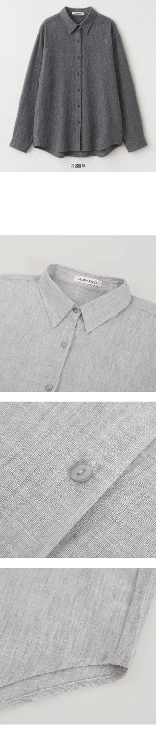 [4 colors] Organica Soft Grain Linen Shirt
