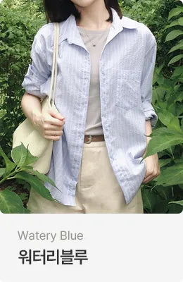 [4 colors] Zanzan Stripe Cotton Shirt
