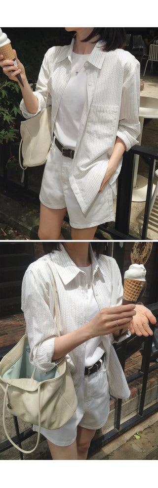 [4 colors] Zanzan Stripe Cotton Shirt