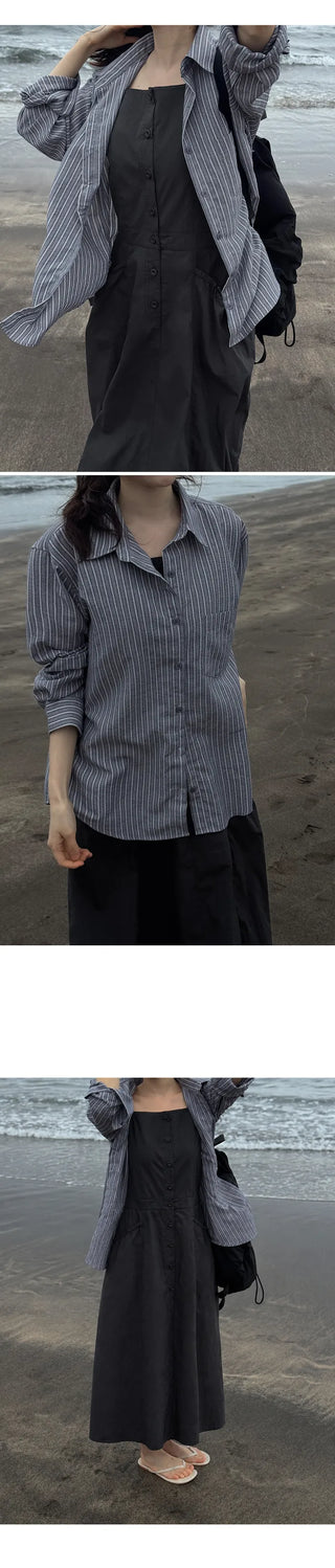 [4 colors] Zanzan Stripe Cotton Shirt
