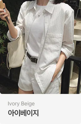 [4 colors] Zanzan Stripe Cotton Shirt