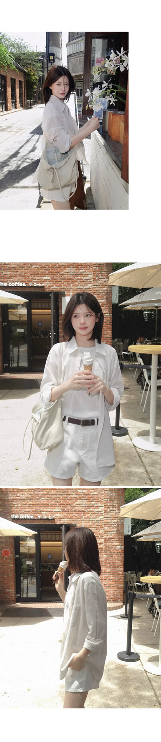 [4 colors] Zanzan Stripe Cotton Shirt