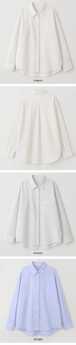 [4 colors] Zanzan Stripe Cotton Shirt
