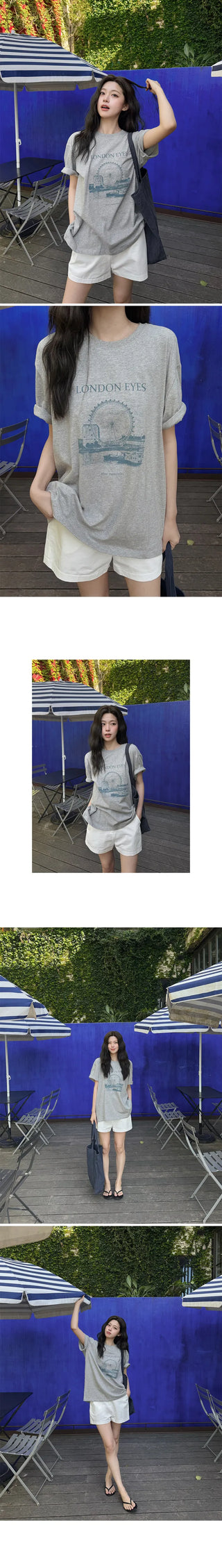 [4 colors] London Eye Pigment T-shirt