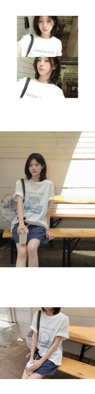 [4 colors] London Eye Pigment T-shirt