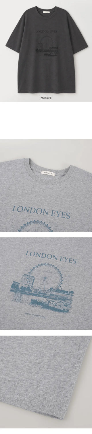 [4 colors] London Eye Pigment T-shirt