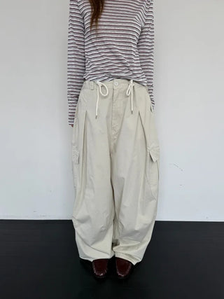 [3 colors] Balloon Wide Cargo Pants
