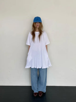[3 colors] Cotton Frill Dress