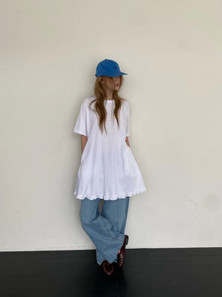 [3 colors] Cotton Frill Dress