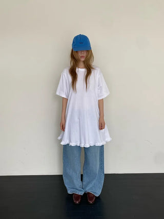 [3 colors] Cotton Frill Dress