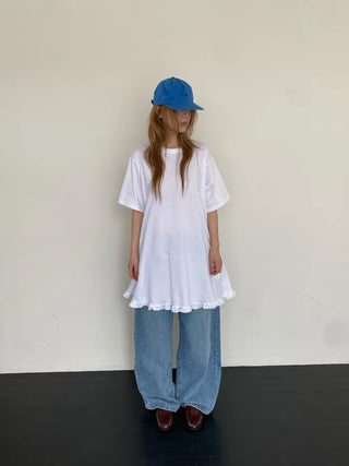 [3 colors] Cotton Frill Dress