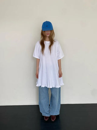 [3 colors] Cotton Frill Dress