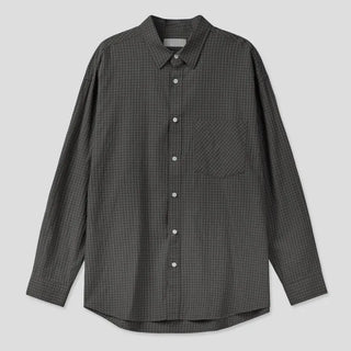 [4 colors] Square check shirt