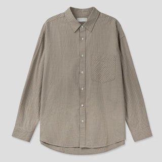 [4 colors] Square check shirt