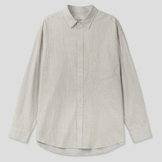 [4 colors] Square check shirt