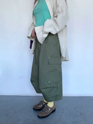 [4 colors] Square check shirt