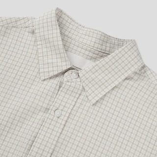 [4 colors] Square check shirt