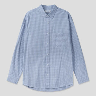 [4 colors] Square check shirt
