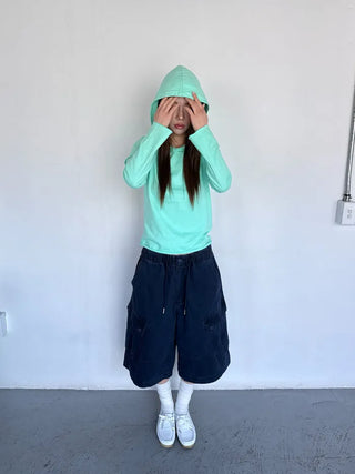 [4 colors] Stonewashed Bermuda Cargo Pants