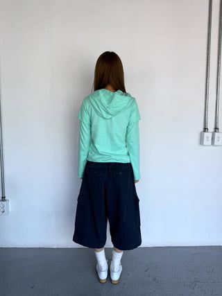 [4 colors] Stonewashed Bermuda Cargo Pants