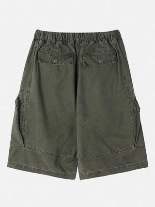 [4 colors] Stonewashed Bermuda Cargo Pants
