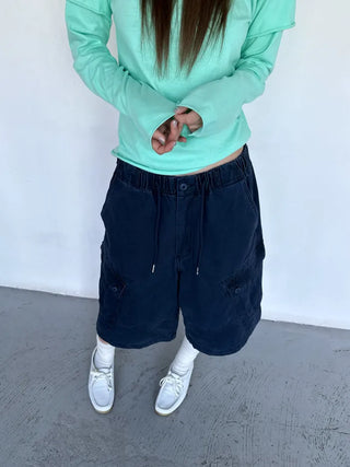 [4 colors] Stonewashed Bermuda Cargo Pants