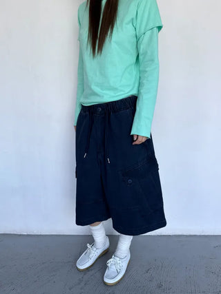 [4 colors] Stonewashed Bermuda Cargo Pants