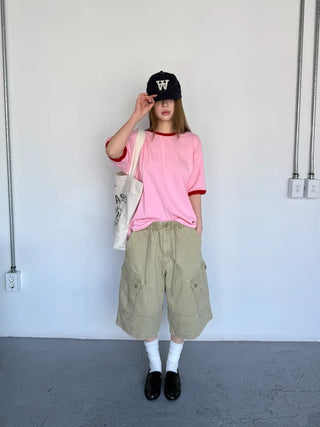 [4 colors] Stonewashed Bermuda Cargo Pants