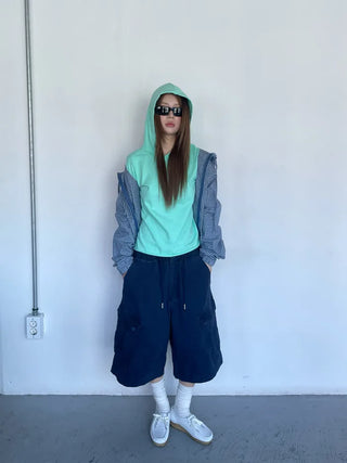 [4 colors] Stonewashed Bermuda Cargo Pants